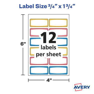 Avery(R) Durable Labels for Kids' Gear, 3/4